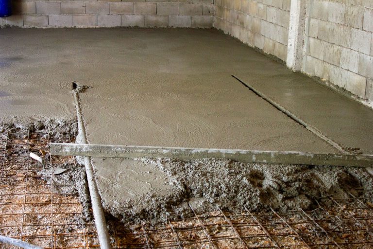 concrete leveling in a garage