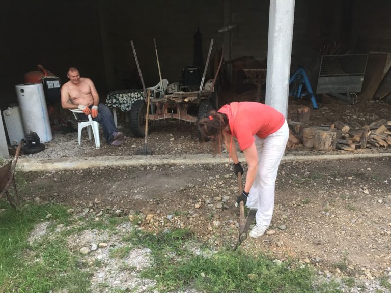 a man and a woman working and having fun