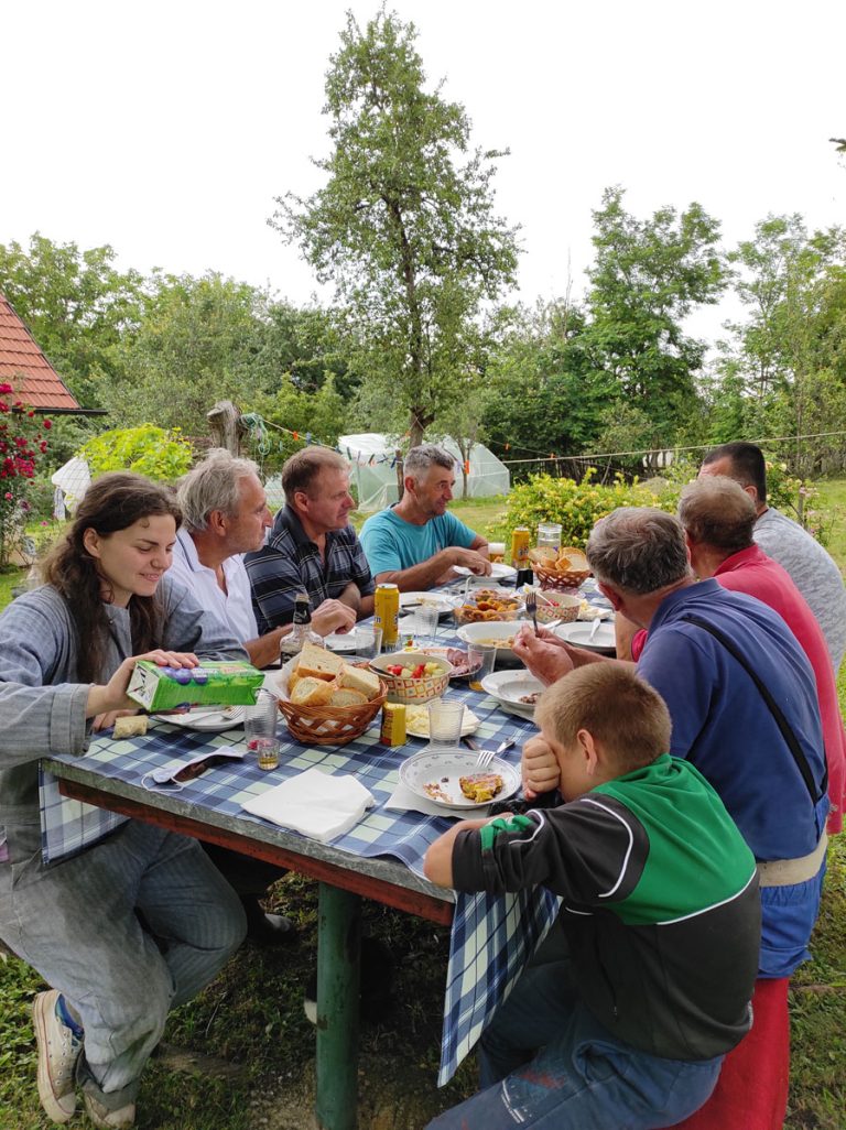 workers have a collective lunch after work