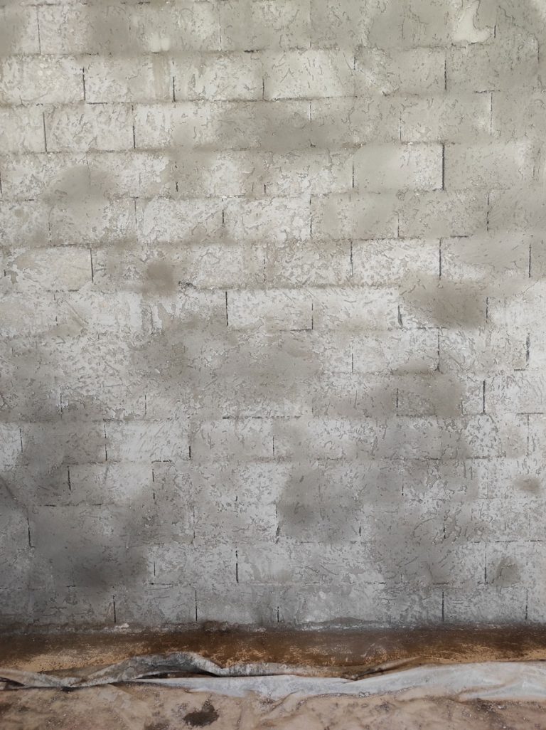 a datail of a mortared wall
