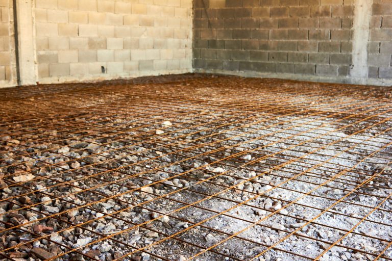 a formwork in a garage