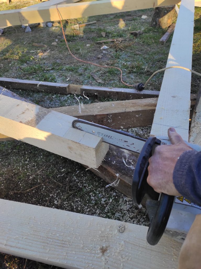 a worker making a beam joint
