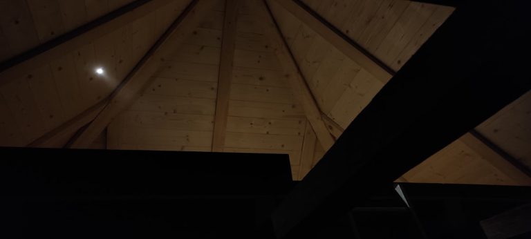 old wooden cottage interior light