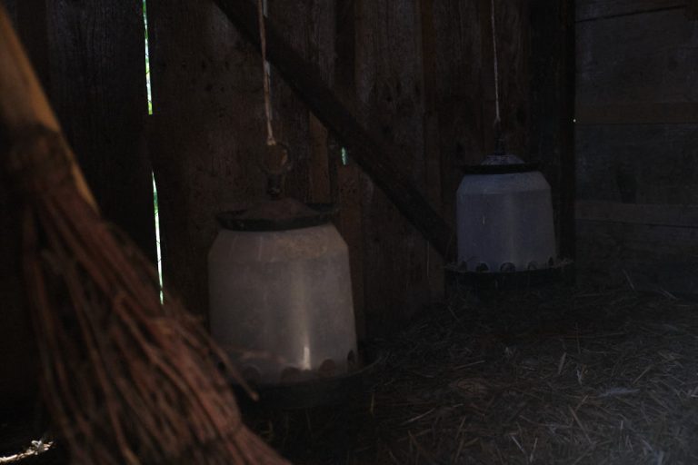 an old chicken coop interior