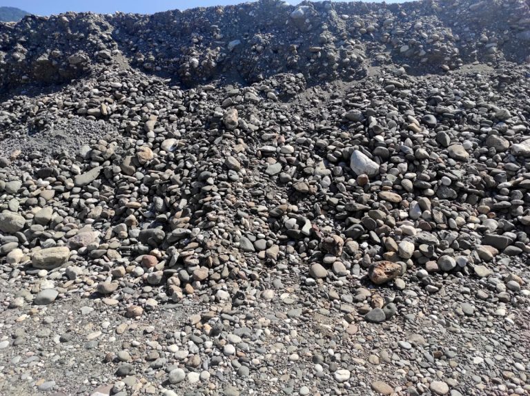 a cobblestone pile