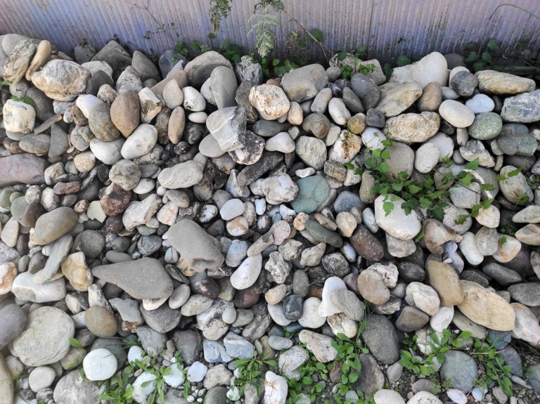 a cobblestone pile
