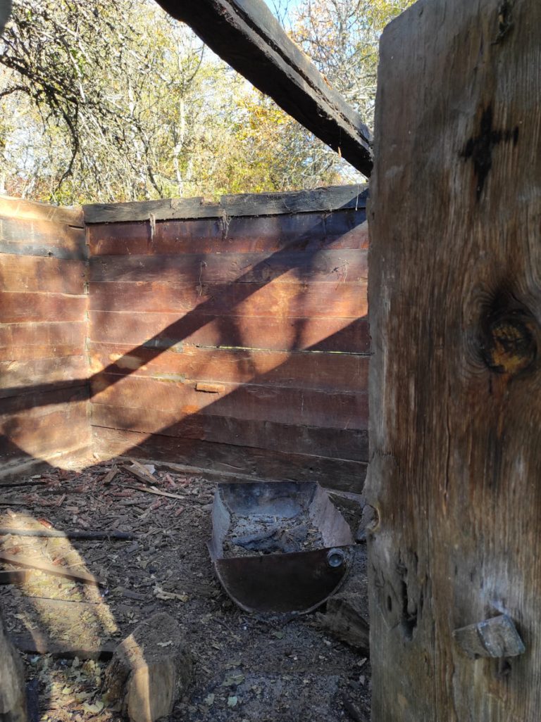 an old wooden cottage disassembling process