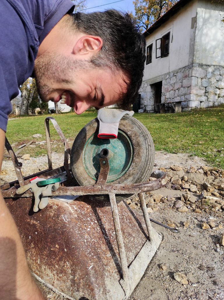 a worker havving fun during work