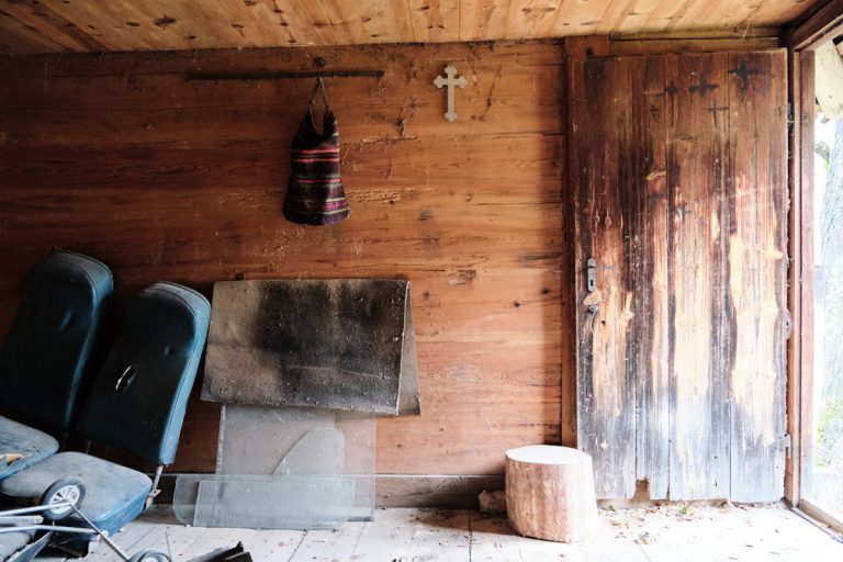 an old wooden cottage interior