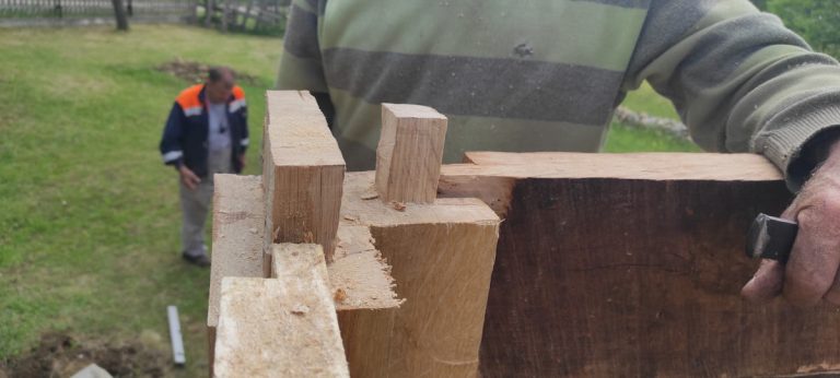 an old cottage colum tenons