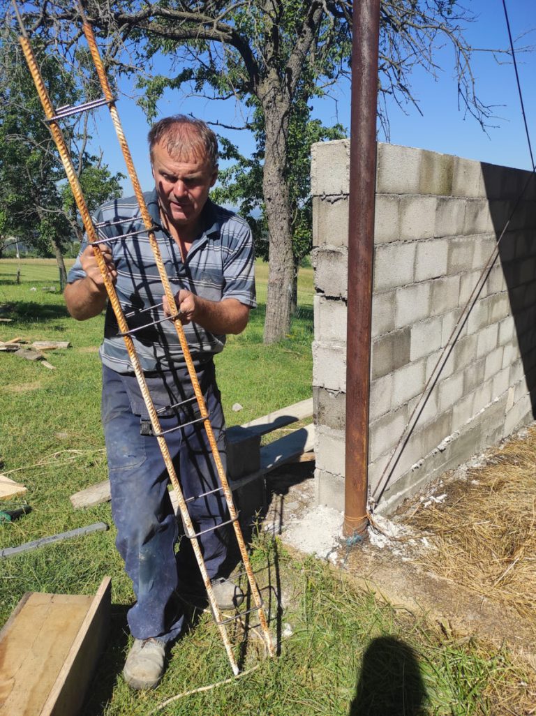 a worker building a formwork