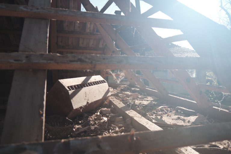 old attic and a roof construction