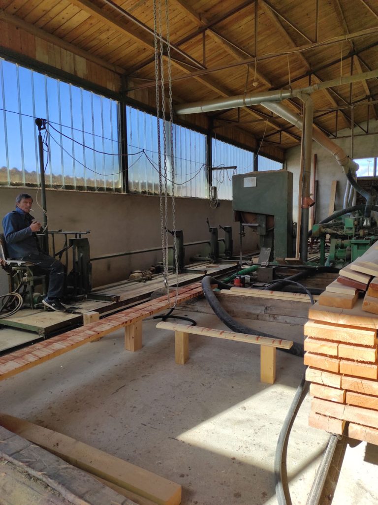 a worker in a sawmill