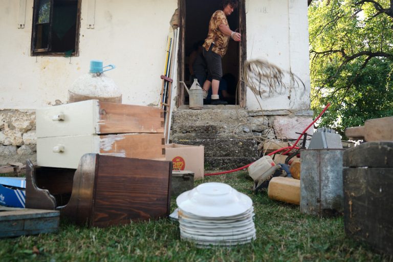 a woman during a spring cleaning
