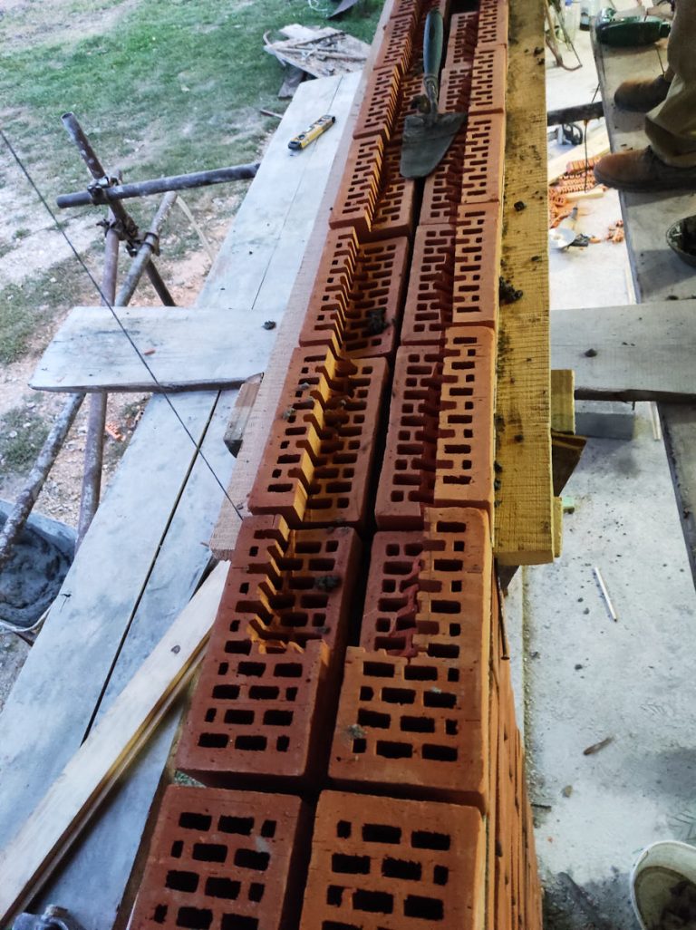 a brick wall building process