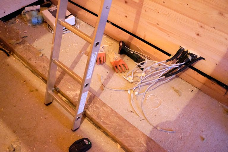 a ladder in a cottage