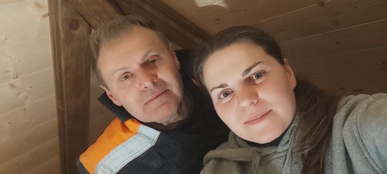 a man and a girl happy on a workplace