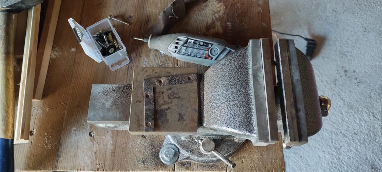 a bench vice and a dremel