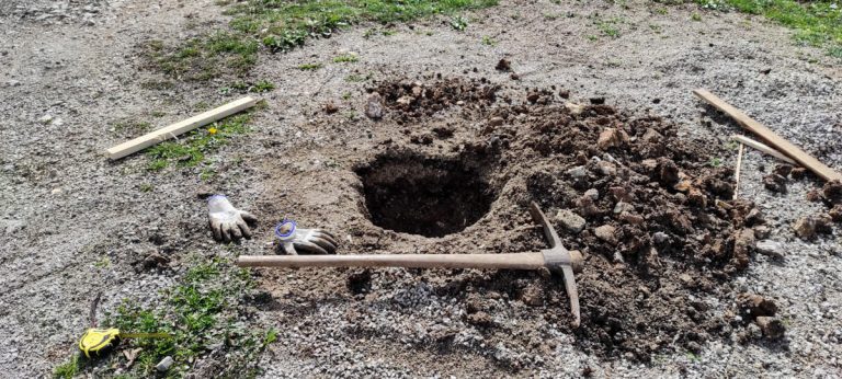 a hole in the ground