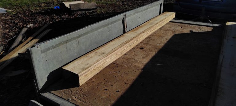 wooden plank in a trailer