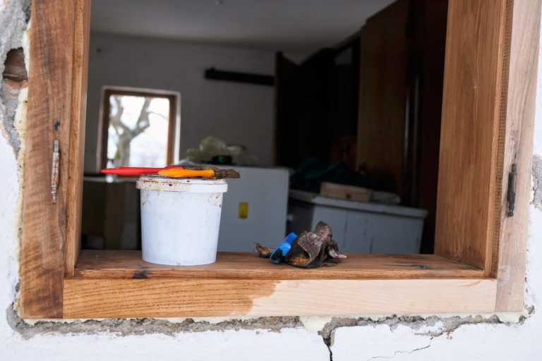 a window frame staining process